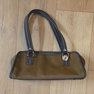 The Sak Brown Shoulder Bag With‎ Light Blue Stitching